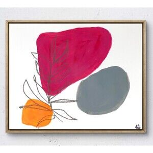 WS original flower painting 14X11 Gallery Paper acrylic modern abstract wall art